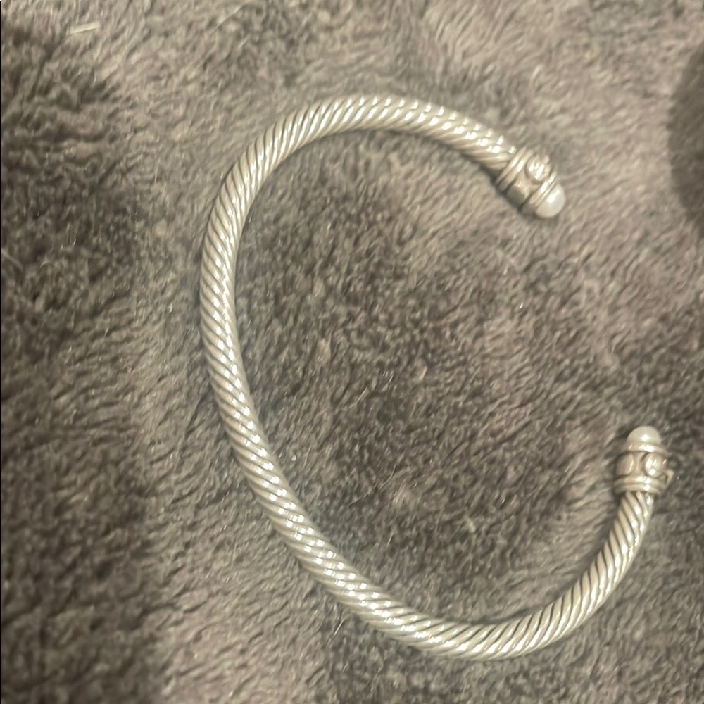 David Yurman Silver Twisted Cable Cuff Bracelet